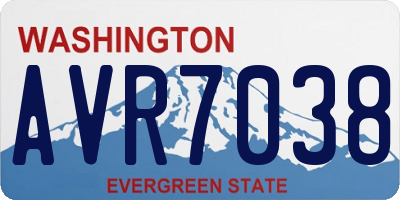 WA license plate AVR7038