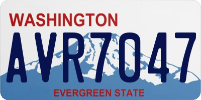WA license plate AVR7047