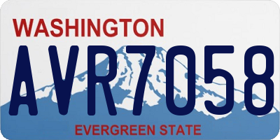 WA license plate AVR7058