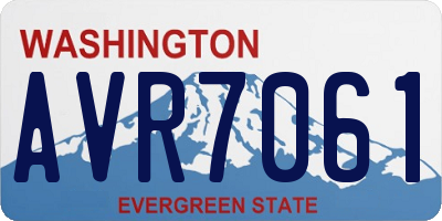 WA license plate AVR7061