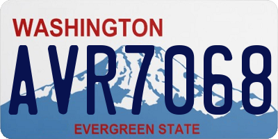WA license plate AVR7068