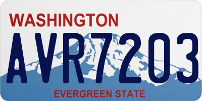 WA license plate AVR7203
