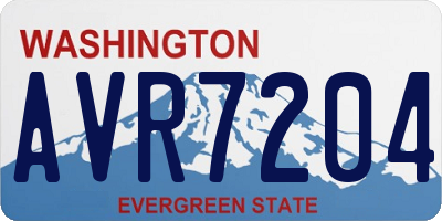 WA license plate AVR7204