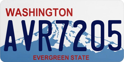 WA license plate AVR7205