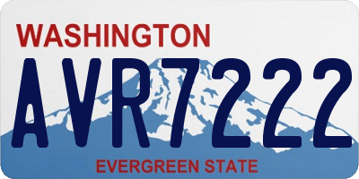 WA license plate AVR7222