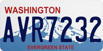 WA license plate AVR7232