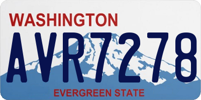 WA license plate AVR7278
