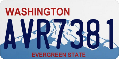 WA license plate AVR7381