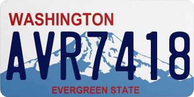 WA license plate AVR7418