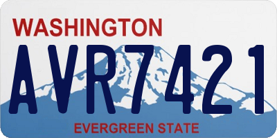 WA license plate AVR7421