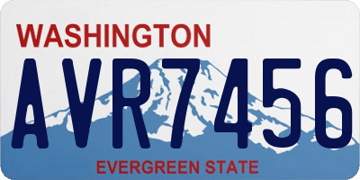 WA license plate AVR7456