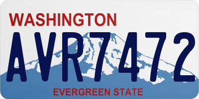 WA license plate AVR7472