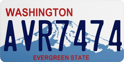 WA license plate AVR7474