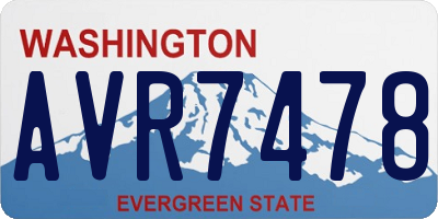 WA license plate AVR7478