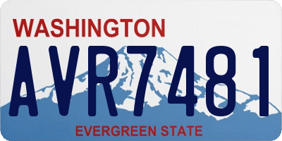 WA license plate AVR7481