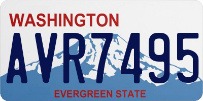 WA license plate AVR7495