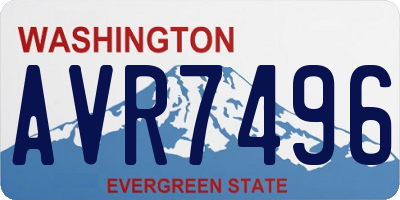 WA license plate AVR7496