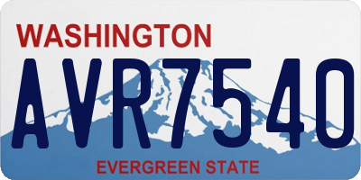 WA license plate AVR7540
