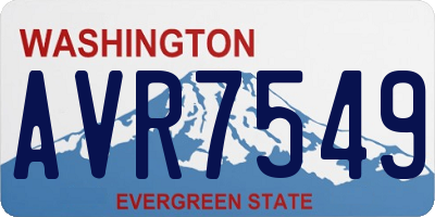 WA license plate AVR7549