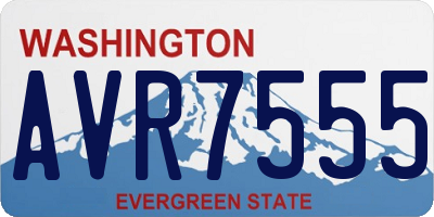 WA license plate AVR7555