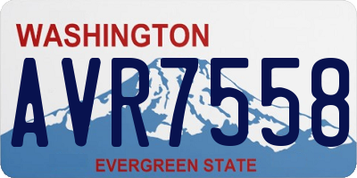 WA license plate AVR7558