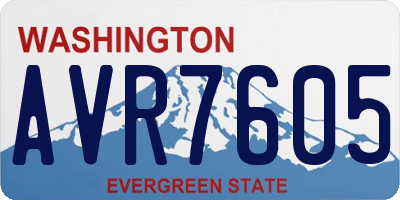 WA license plate AVR7605