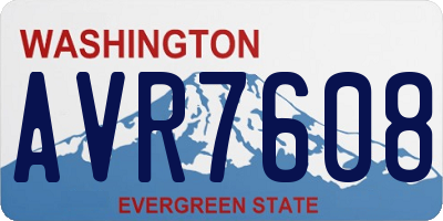 WA license plate AVR7608