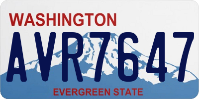 WA license plate AVR7647