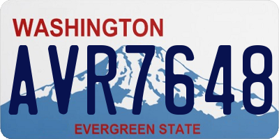 WA license plate AVR7648