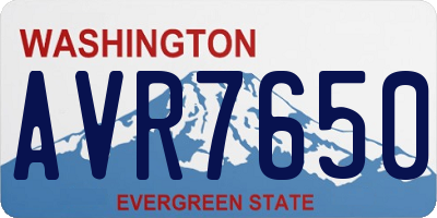 WA license plate AVR7650