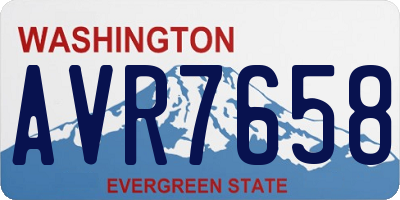 WA license plate AVR7658
