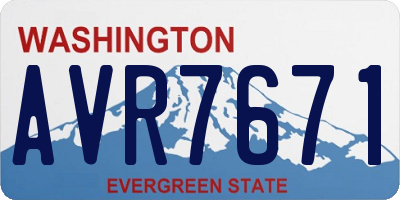 WA license plate AVR7671