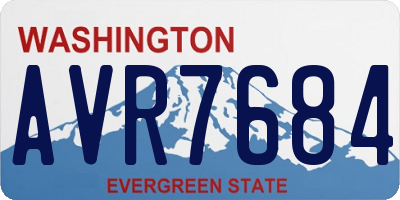 WA license plate AVR7684