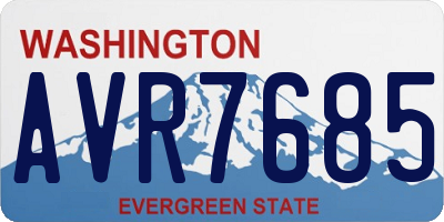WA license plate AVR7685