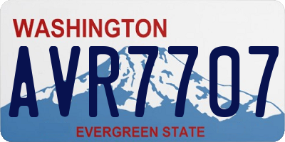 WA license plate AVR7707