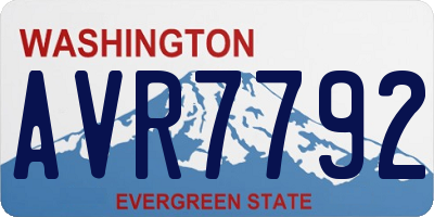 WA license plate AVR7792