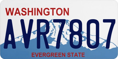 WA license plate AVR7807