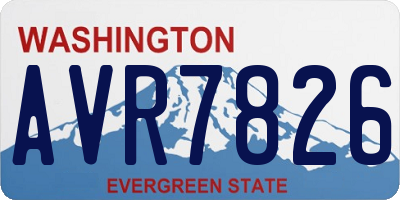 WA license plate AVR7826