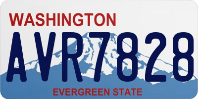 WA license plate AVR7828