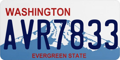 WA license plate AVR7833