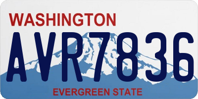 WA license plate AVR7836