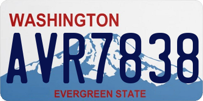 WA license plate AVR7838