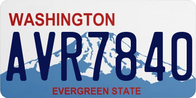 WA license plate AVR7840