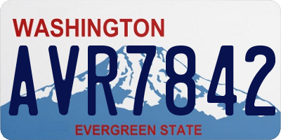 WA license plate AVR7842