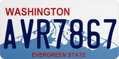 WA license plate AVR7867
