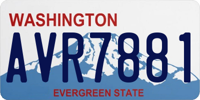 WA license plate AVR7881