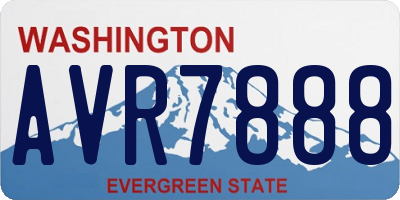 WA license plate AVR7888