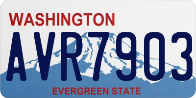 WA license plate AVR7903