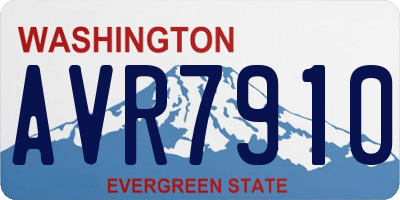 WA license plate AVR7910