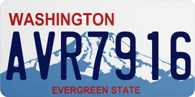 WA license plate AVR7916